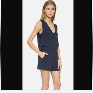 Club Monaco Deep Blue V-Neck Romper